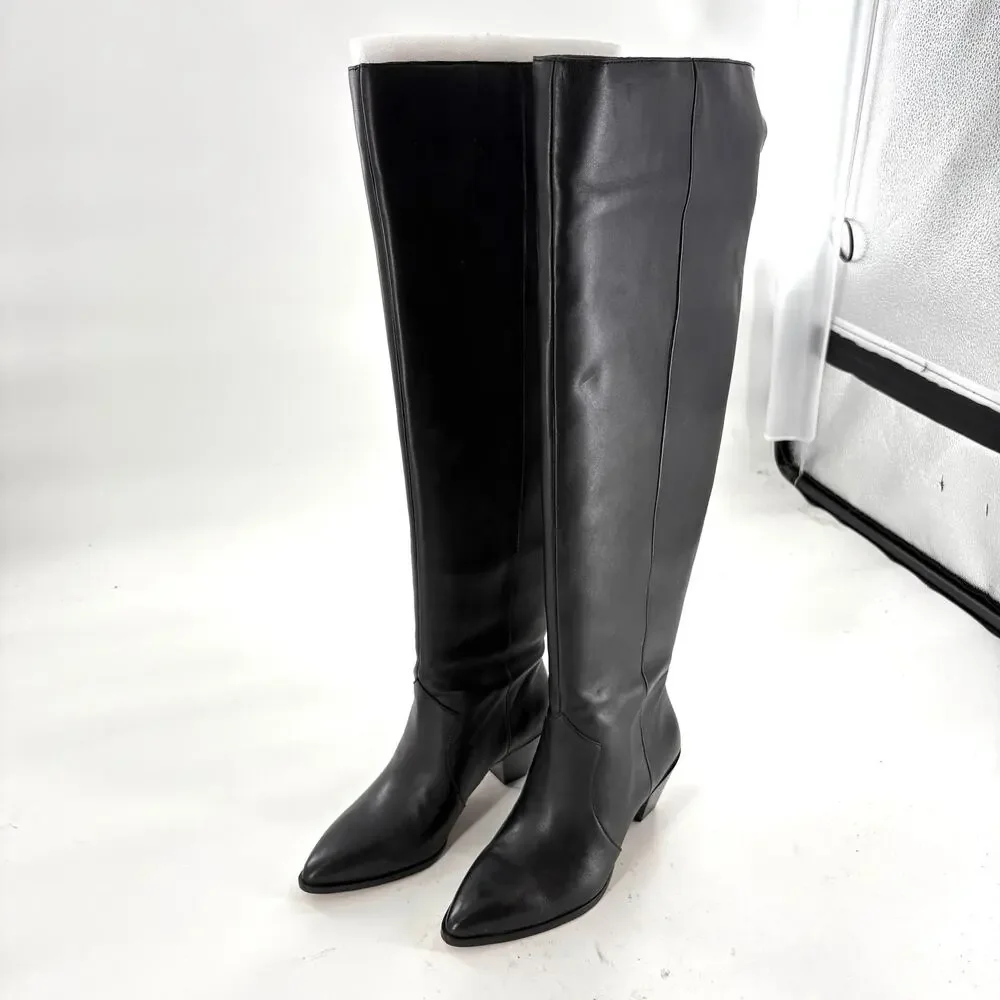Vince Camuto Sewinny Over the Knee Boots 6 Black NWOT Wide Calf Tall Heel Glam